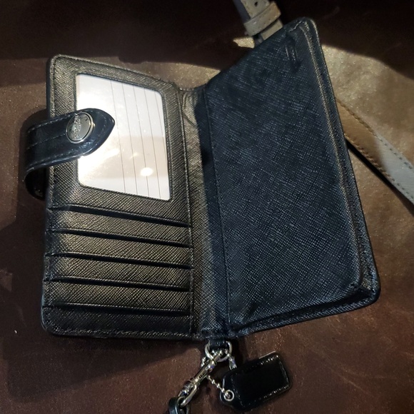 Coach Gray and Black Signature Wristlet Wallet - Picture 7 of 7